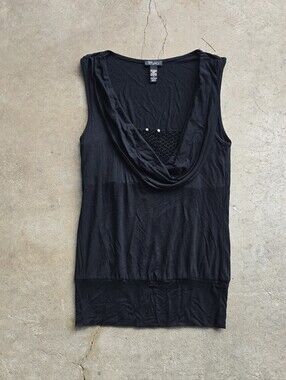 vtg y2k cowl drape sequin top